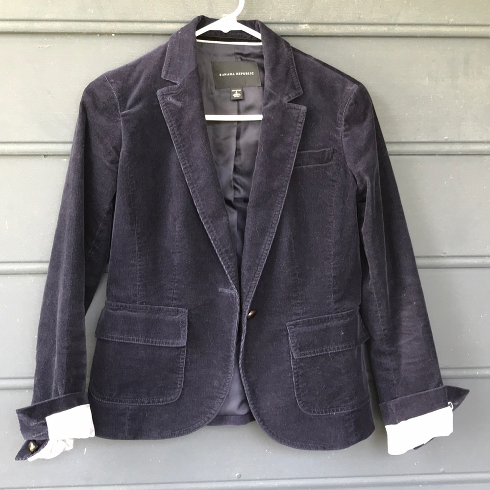 Banana Republic navy corduroy blazer